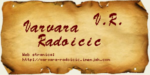 Varvara Radoičić vizit kartica